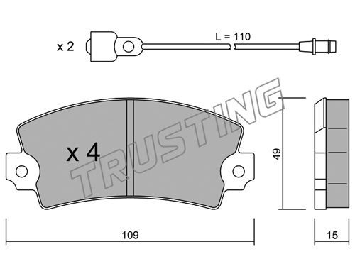 TRUSTING Комплект тормозных колодок, дисковый тормоз 005.4