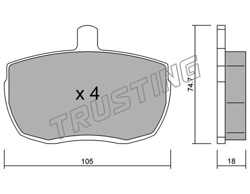 TRUSTING Комплект тормозных колодок, дисковый тормоз 018.0