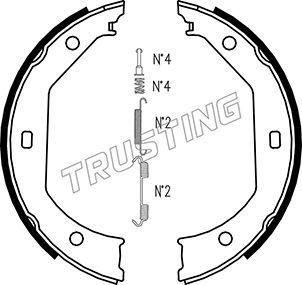 TRUSTING Bremžu loku kompl., Stāvbremze 019.027K