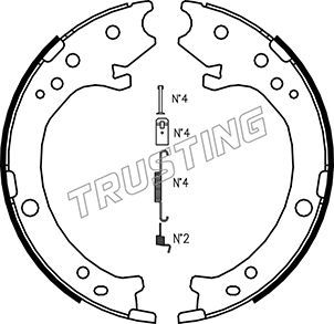 TRUSTING Комплект тормозных колодок, стояночная тормозная с 044.025K