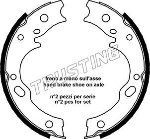 TRUSTING Комплект тормозных колодок, стояночная тормозная с 047.375