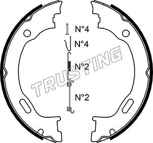 TRUSTING Bremžu loku kompl., Stāvbremze 052.129K