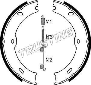 TRUSTING Bremžu loku kompl., Stāvbremze 052.133K