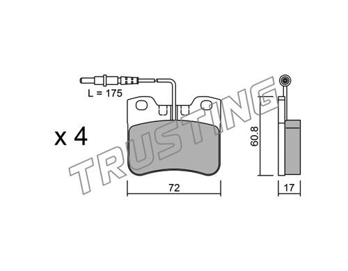TRUSTING Комплект тормозных колодок, дисковый тормоз 062.1