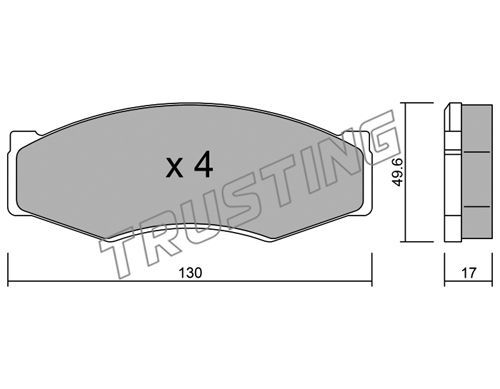 TRUSTING Комплект тормозных колодок, дисковый тормоз 068.0