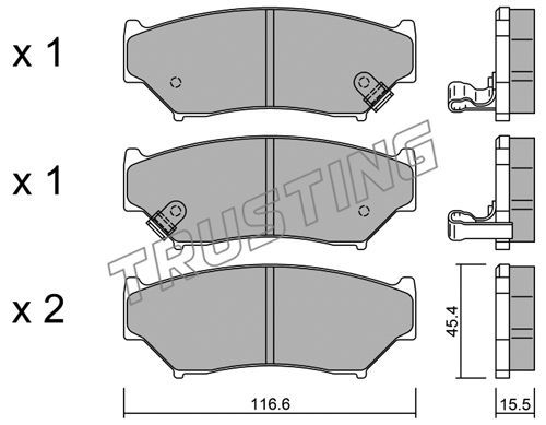 TRUSTING Комплект тормозных колодок, дисковый тормоз 138.0