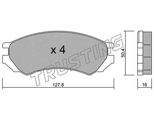 TRUSTING Комплект тормозных колодок, дисковый тормоз 184.0