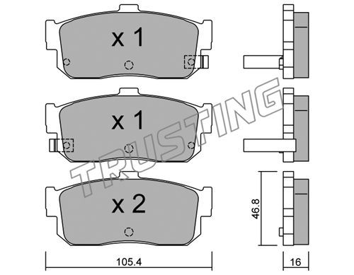 TRUSTING Комплект тормозных колодок, дисковый тормоз 200.1