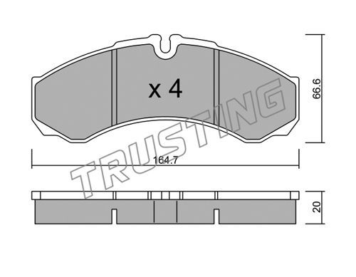 TRUSTING Комплект тормозных колодок, дисковый тормоз 221.6