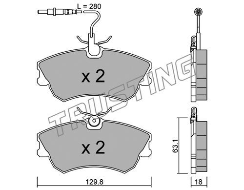 TRUSTING Комплект тормозных колодок, дисковый тормоз 231.0