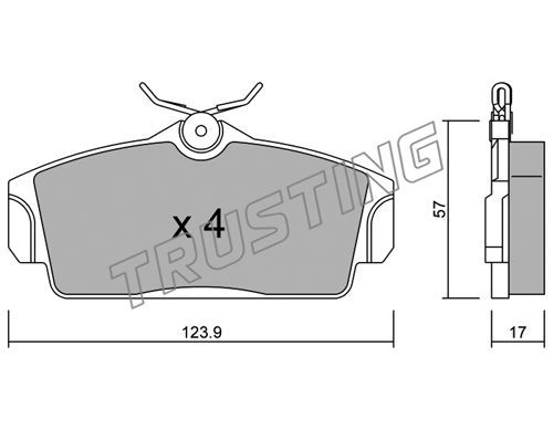TRUSTING Комплект тормозных колодок, дисковый тормоз 314.0
