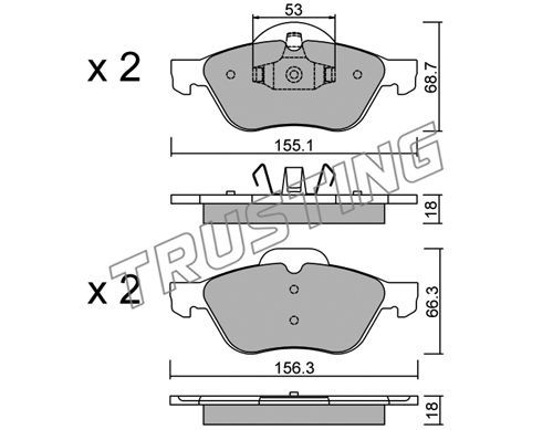 TRUSTING Комплект тормозных колодок, дисковый тормоз 344.0