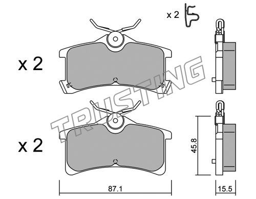 TRUSTING Комплект тормозных колодок, дисковый тормоз 465.0