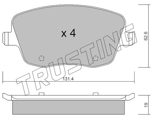 TRUSTING Комплект тормозных колодок, дисковый тормоз 563.0