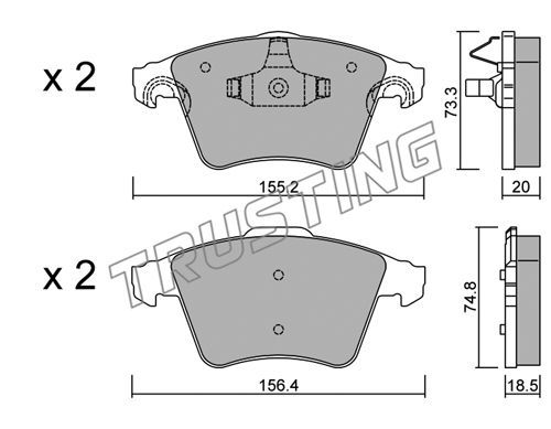 TRUSTING Комплект тормозных колодок, дисковый тормоз 568.3