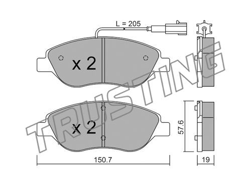TRUSTING Комплект тормозных колодок, дисковый тормоз 593.1