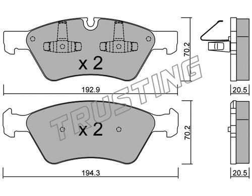 TRUSTING Комплект тормозных колодок, дисковый тормоз 686.0