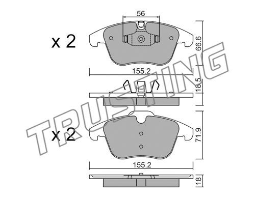 TRUSTING Bremžu uzliku kompl., Disku bremzes 691.5