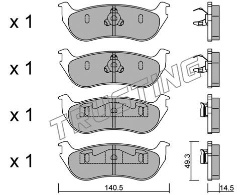TRUSTING Комплект тормозных колодок, дисковый тормоз 703.0