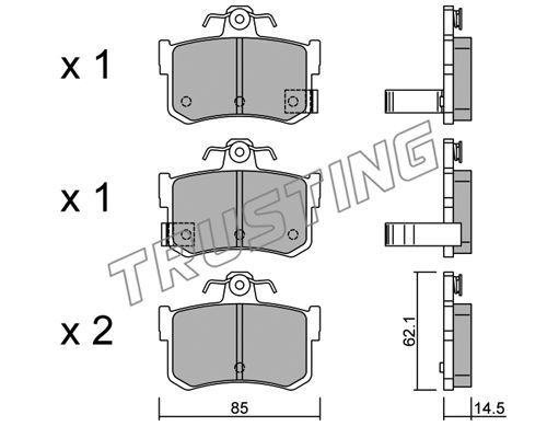 TRUSTING Комплект тормозных колодок, дисковый тормоз 707.1