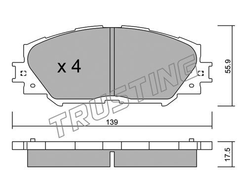 TRUSTING Комплект тормозных колодок, дисковый тормоз 763.0