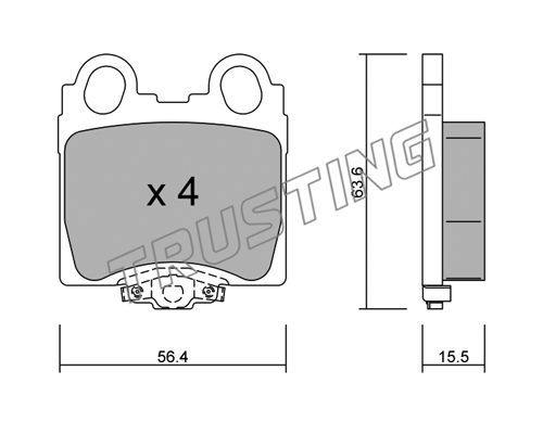 TRUSTING Комплект тормозных колодок, дисковый тормоз 774.0