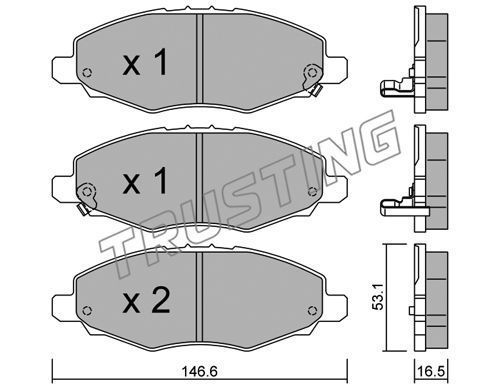 TRUSTING Комплект тормозных колодок, дисковый тормоз 814.0