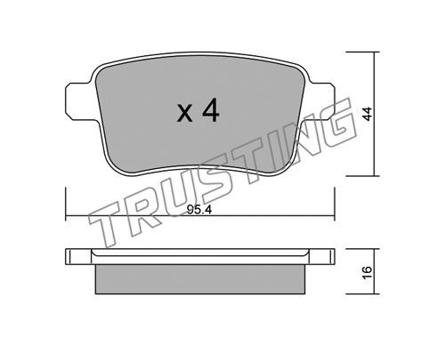 TRUSTING Комплект тормозных колодок, дисковый тормоз 830.0
