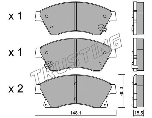 TRUSTING Комплект тормозных колодок, дисковый тормоз 855.0