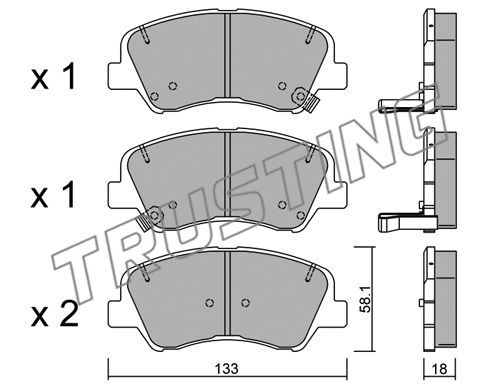 TRUSTING Комплект тормозных колодок, дисковый тормоз 959.0