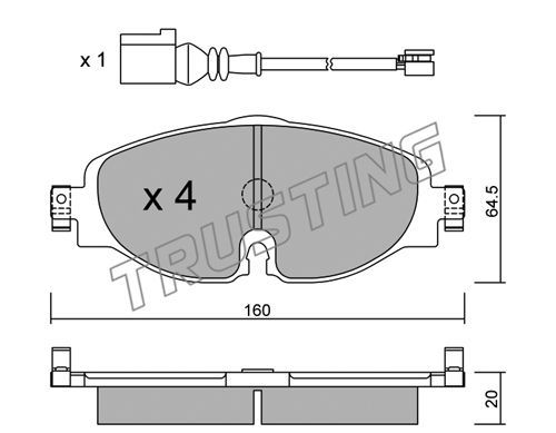 TRUSTING Комплект тормозных колодок, дисковый тормоз 966.0W