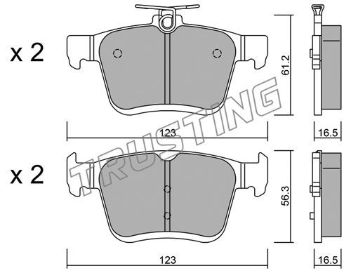 TRUSTING Комплект тормозных колодок, дисковый тормоз 967.0