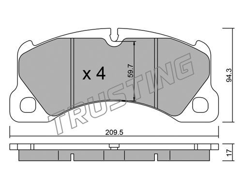 TRUSTING Комплект тормозных колодок, дисковый тормоз 973.3
