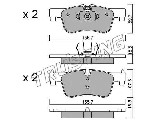TRUSTING Комплект тормозных колодок, дисковый тормоз 975.0