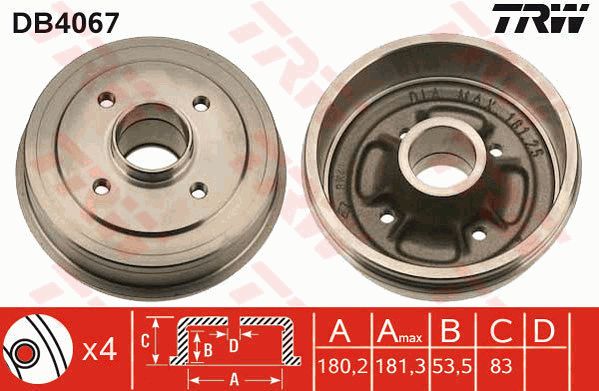 TRW Bremžu trumulis DB4067