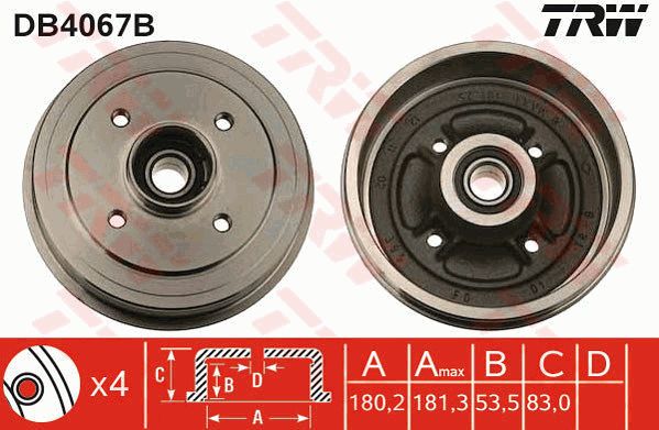 TRW Bremžu trumulis DB4067B