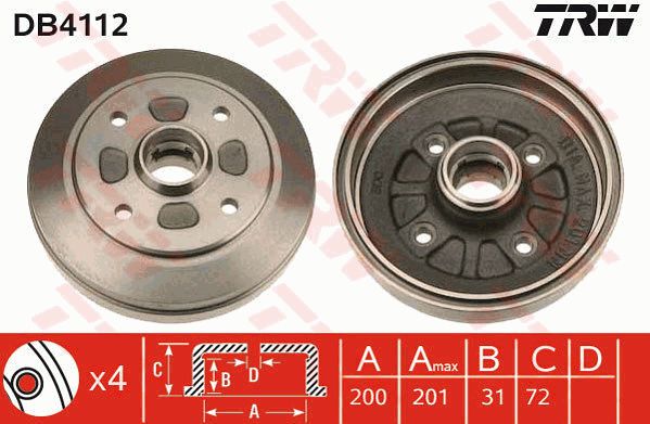 TRW Bremžu trumulis DB4112