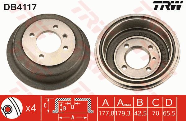 TRW Bremžu trumulis DB4117