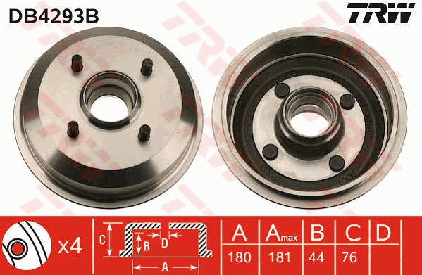 TRW Тормозной барабан DB4293B