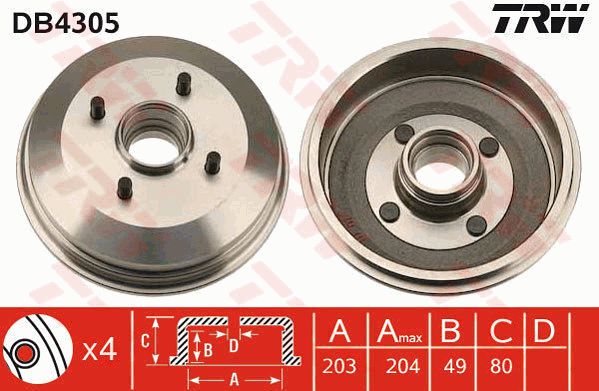 TRW Тормозной барабан DB4305