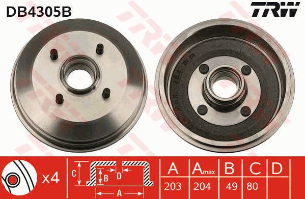 TRW Тормозной барабан DB4305B