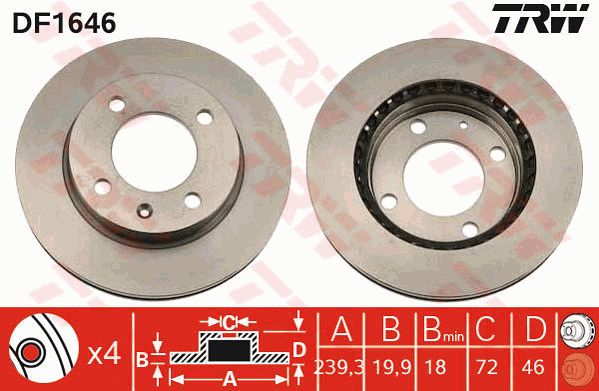 TRW Тормозной диск DF1646