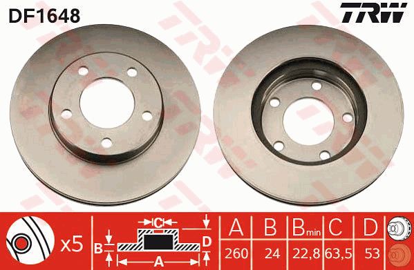 TRW Тормозной диск DF1648