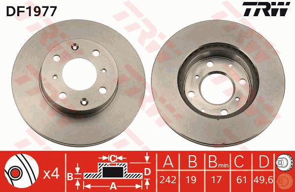 TRW Тормозной диск DF1977