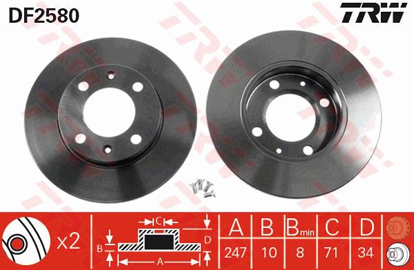 TRW Тормозной диск DF2580