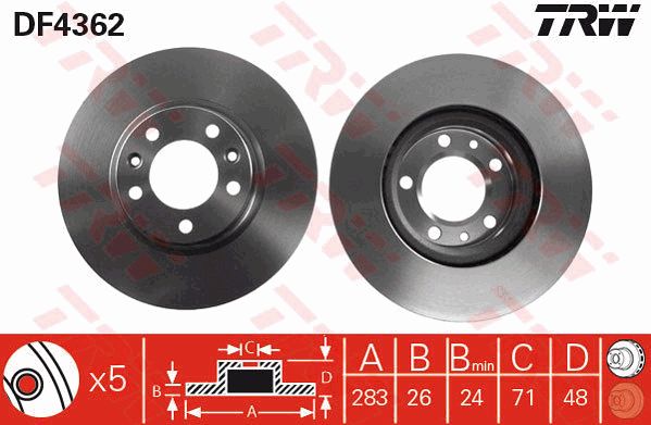 TRW Тормозной диск DF4362