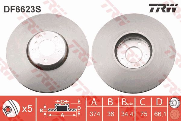 TRW Тормозной диск DF6623S