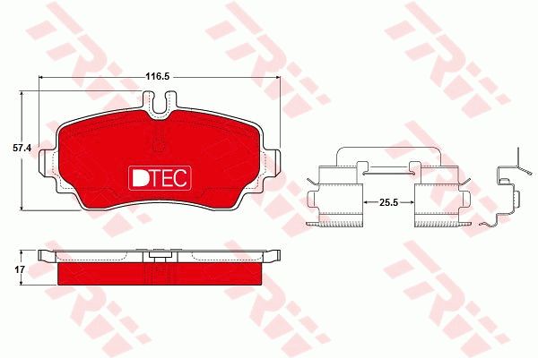 TRW Комплект тормозных колодок, дисковый тормоз GDB1293DTE