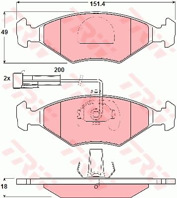 TRW Комплект тормозных колодок, дисковый тормоз GDB1340