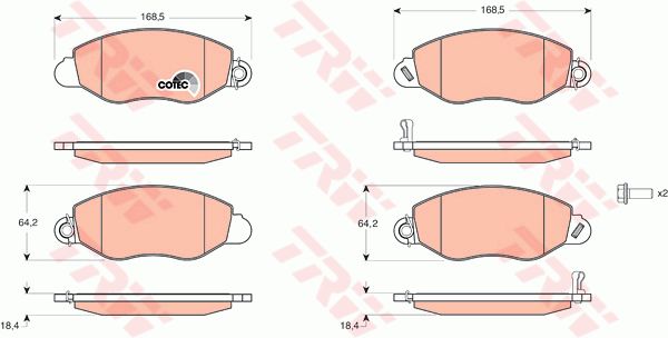 TRW Комплект тормозных колодок, дисковый тормоз GDB1461